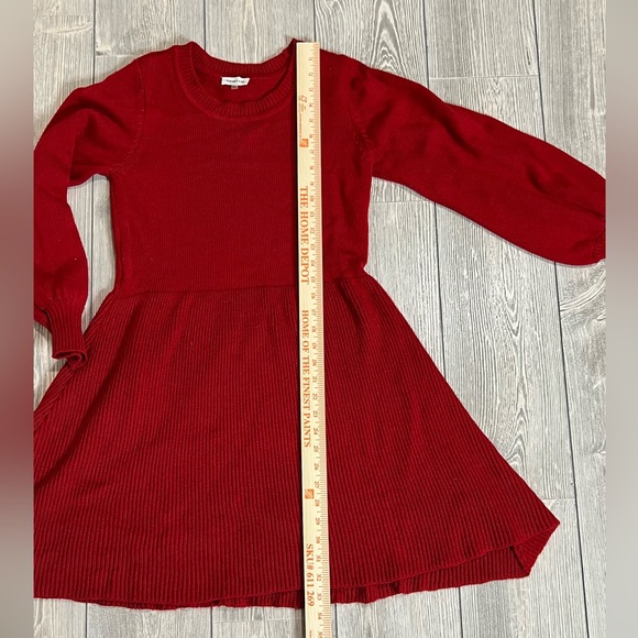 Sugarlips Balloon Sleeve Sweater Dress Size Small Red Round Neck - Picture 9 of 12